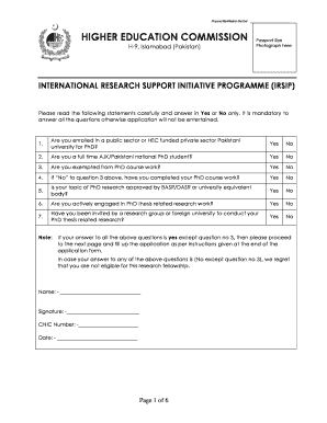 Irsip Application Form