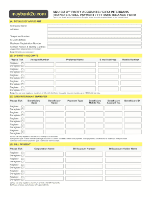 Maybank2e Bulk Payment Template  Form