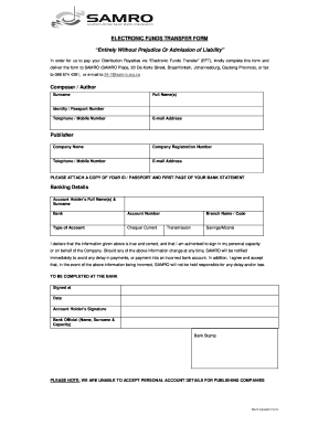 Samro Online Registration  Form