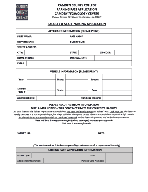 Camden Parking Application  Form