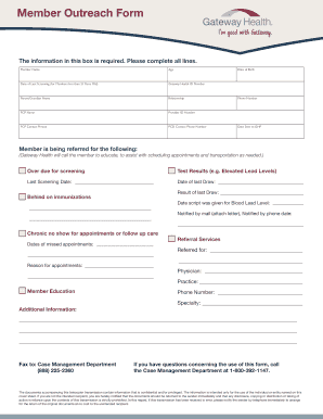  Gateway Member Outreach Form 2018-2024