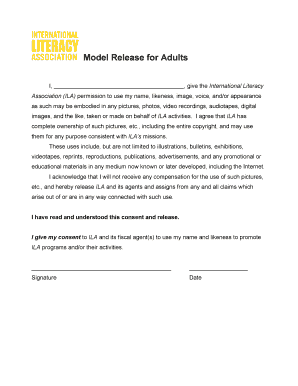 Adults Model Release  Form