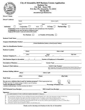  Virginia Business License Application City 2019-2024