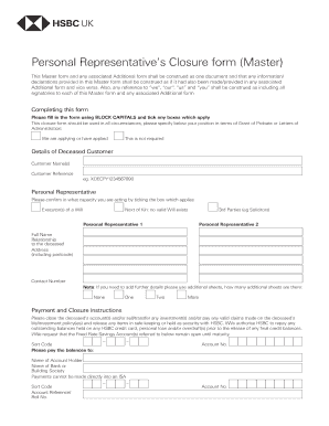 Hsbc Bereavement Closure Form