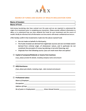 Source of Wealth Template  Form