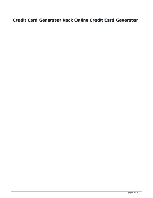 Hack Credit Card Generator Form