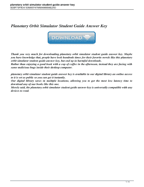 Planetary Orbit Simulator Answers PDF  Form