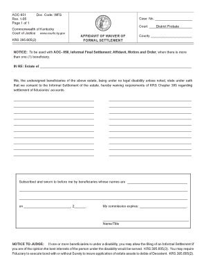 Get and Sign Kentucky Aoc 851 2005-2022 Form