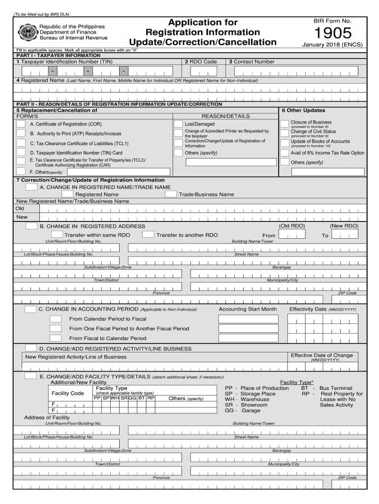  Bir Form 1905 2018