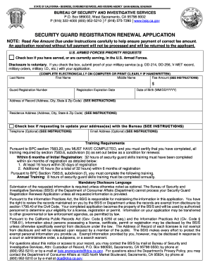 Get and Sign Security Guard Renewal Online 2019-2022 Form
