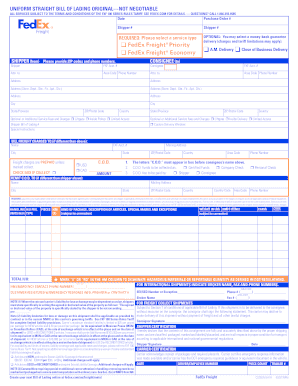 Get and Sign Fedex Freight Bol 2018-2022 Form