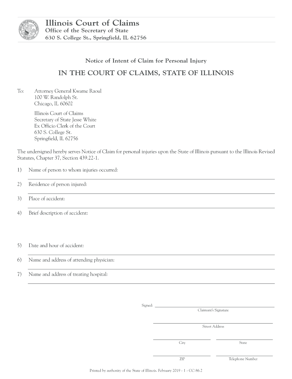  Il Notice Claim 2019-2024