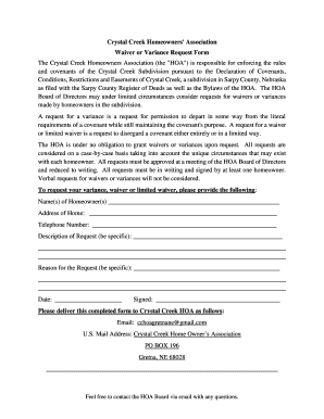 Hoa Waiver Form