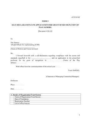 Appendix Form 1 Self Declaration