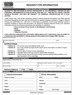  Oregon Form Dmv Information 2019-2024