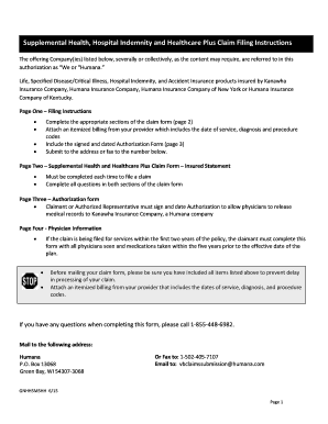 Complete the Appropriate Sections of the Claim Form Page 2