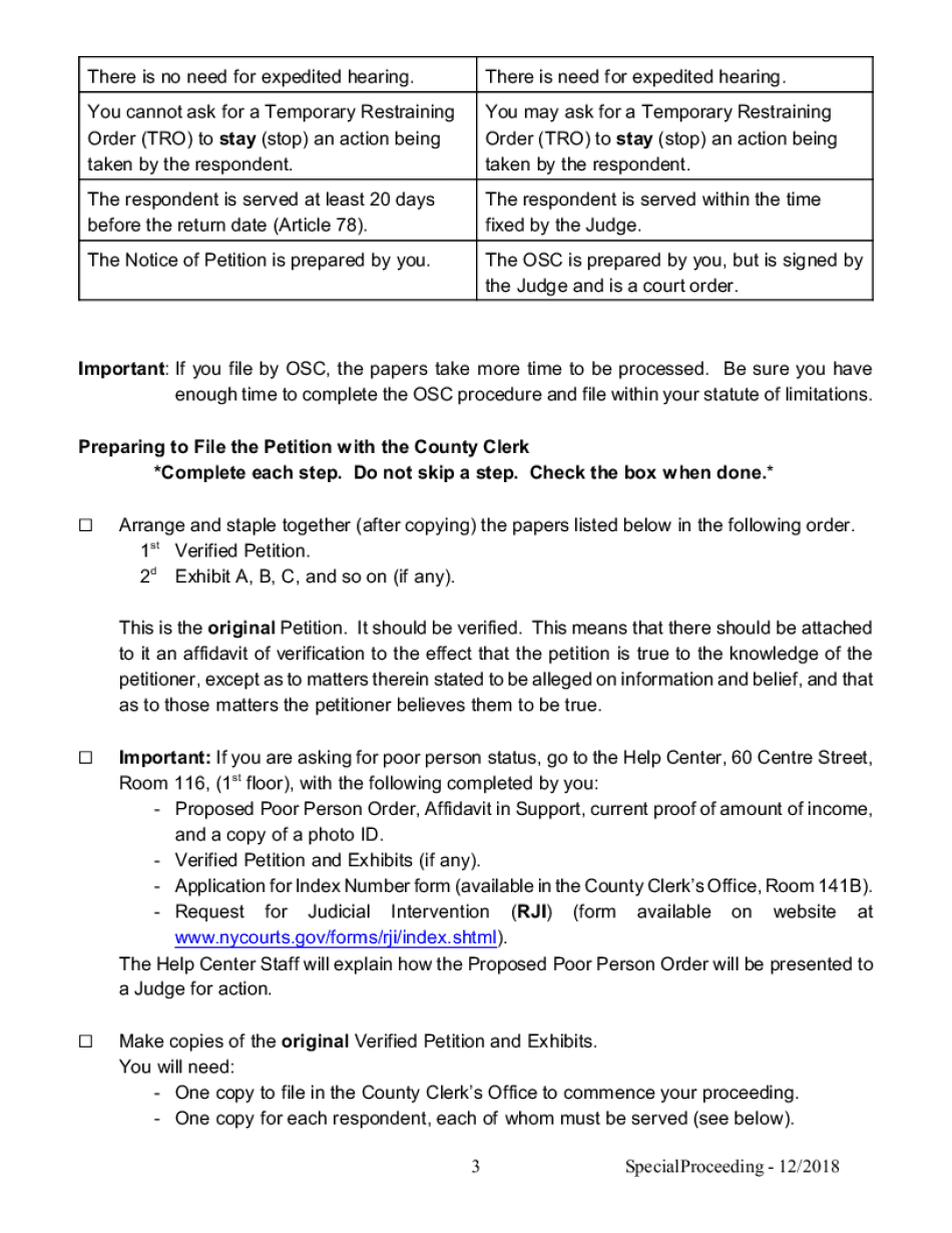  Information, Forms and Instructions on Court Procedures 2018-2024