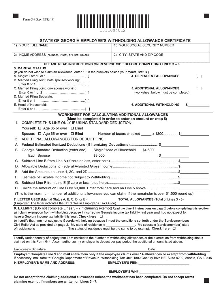Georgia State Tax Form