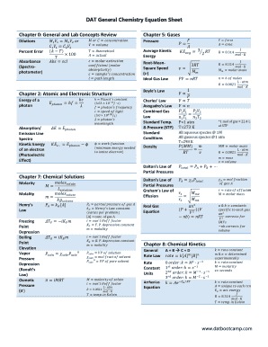 General Chemistry Sheet  Form