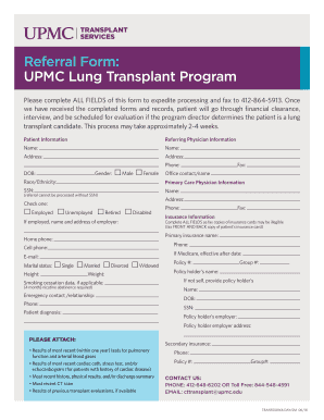  Lung Transplant Referral Form UNC Medical Center 2018