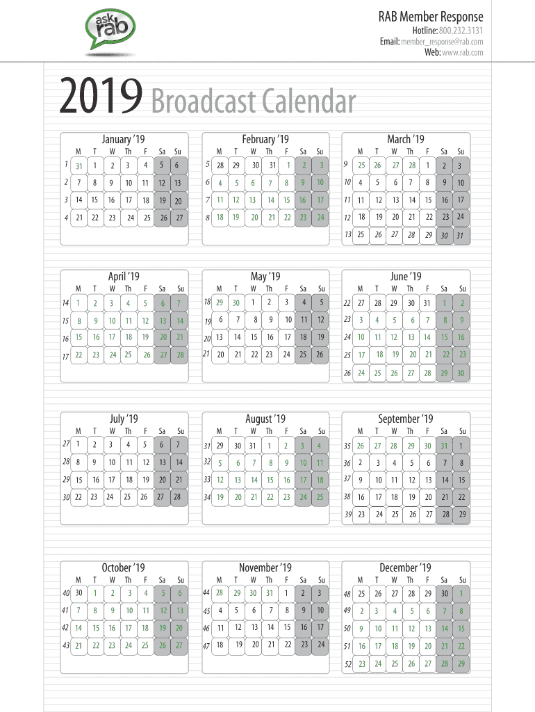 Broadcast Calendar  Form