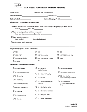 Gsil Missed Punch Form