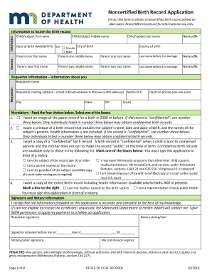  Birth Certificates Minnesota Department of Health 2018