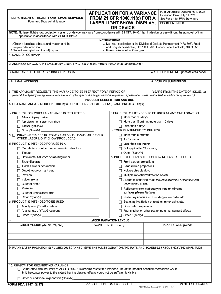  Fda 3147 Form 2017-2024