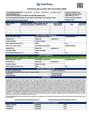 Paymaya Application Form