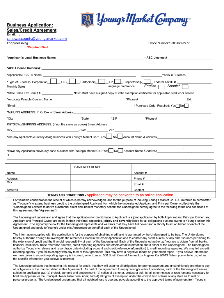 Business Application  Form