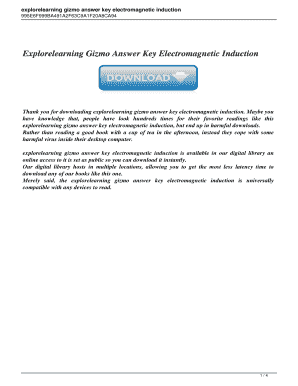 Electromagnetic Induction Gizmo Answer Key  Form