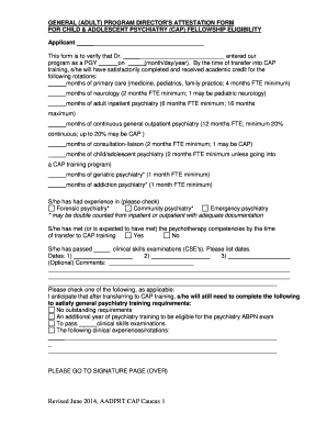 GENERAL ADULT PROGRAM DIRECTOR'S ATTESTATION FORM