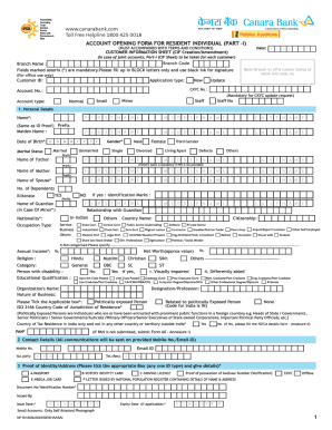 Canara Bank Kyc Form