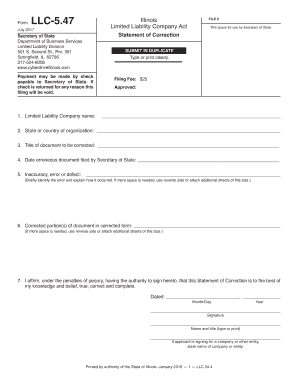  Llc Correction Form 2017-2024