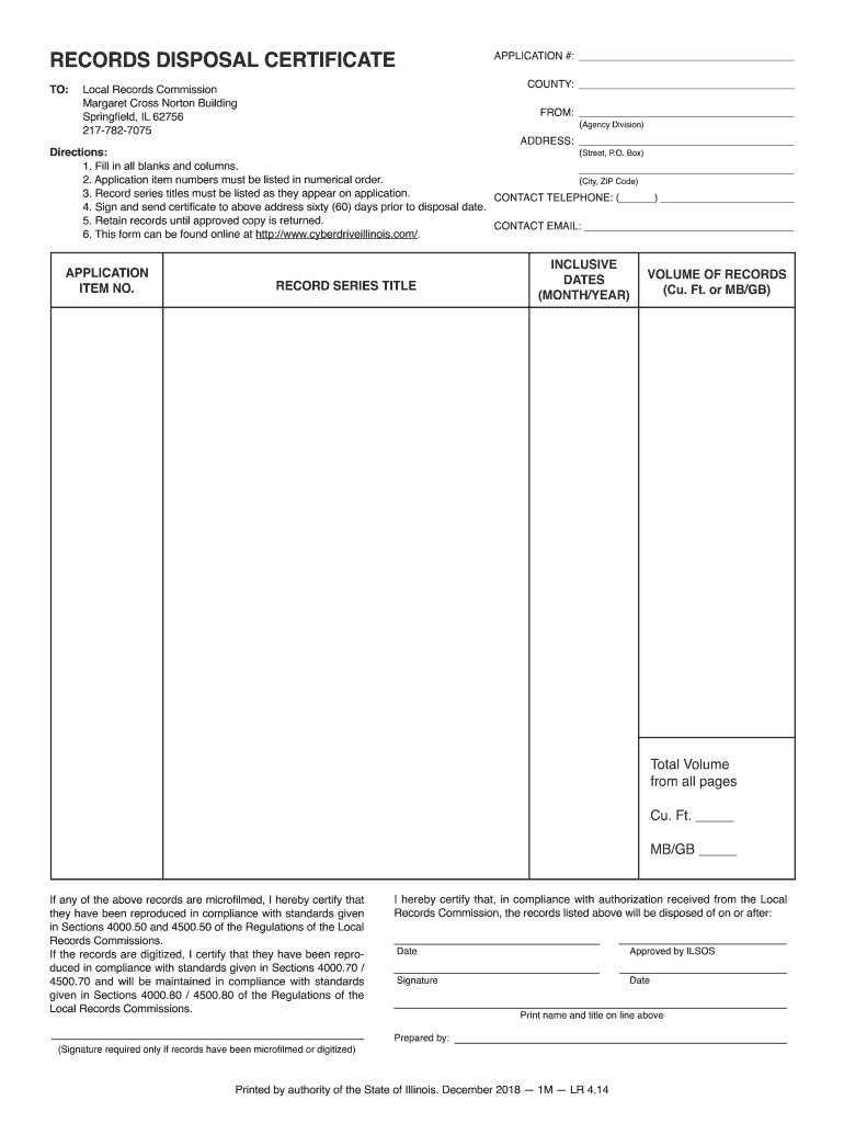 Waste Disposal Certificate Template  Form