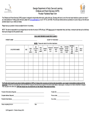 Caps Rate Sheet  Form