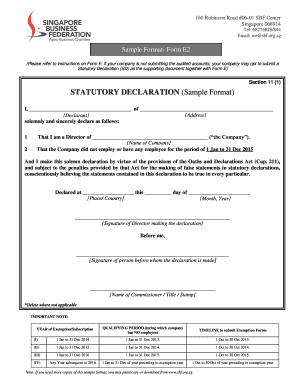 Statutory Declaration  Form
