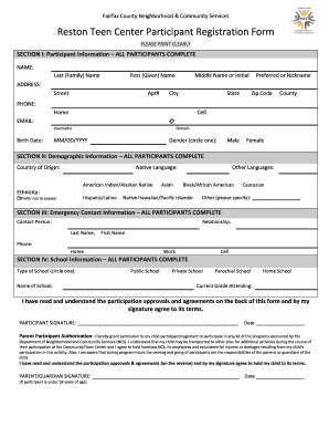  Reston Teen Center Participant Registration Form Life Ticket Church 2014-2023