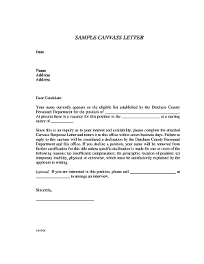 Canvass Letter  Form