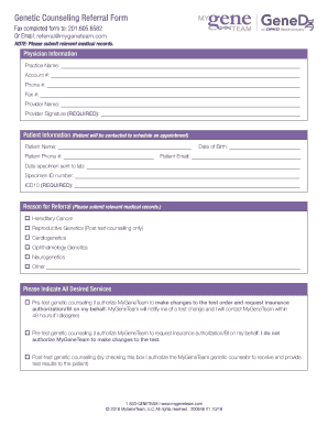 Genetic Counseling Referral Form Genedx Com