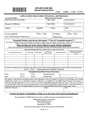 Spartanburg Regional Financial Assistance  Form