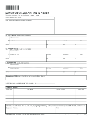  Idaho Mechanics Lien Form 2019-2024