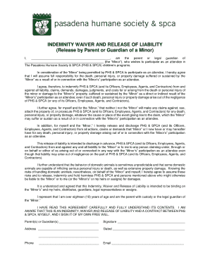 INDEMNITY WAIVER and RELEASE of LIABILITY  Form