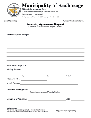 Form Assembly Appearance Request PDF 2012