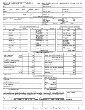 City of Cypress Building Department  Form