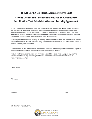 FORM FCAPEA 04, Florida Administrative Code