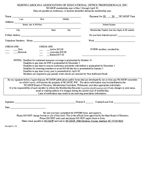  Ncaeop Membership Form 2018-2024