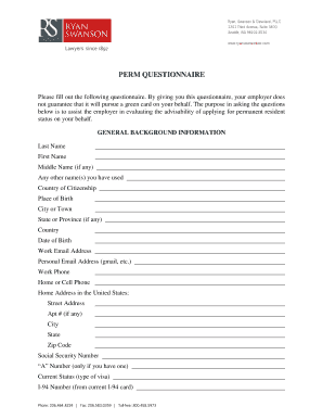 Perm Questionnaire  Form