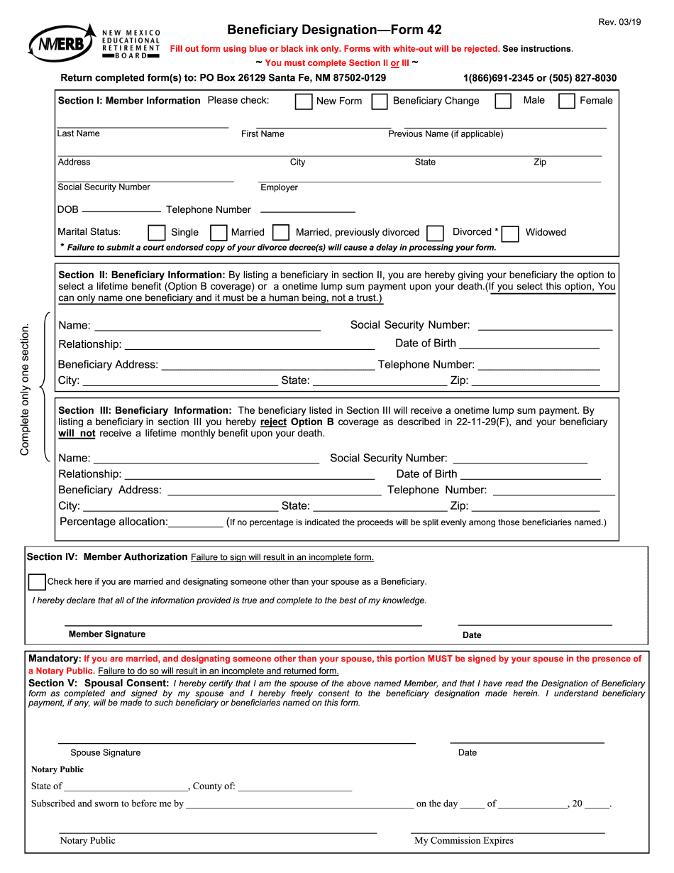  Fill Out Form Using Blue or Black Ink Only 2019-2024