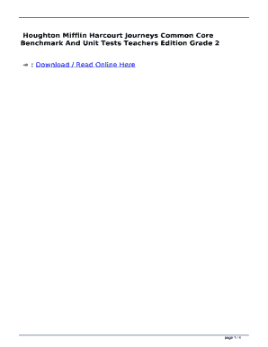 Journeys Benchmark and Unit Tests Grade 2 PDF  Form